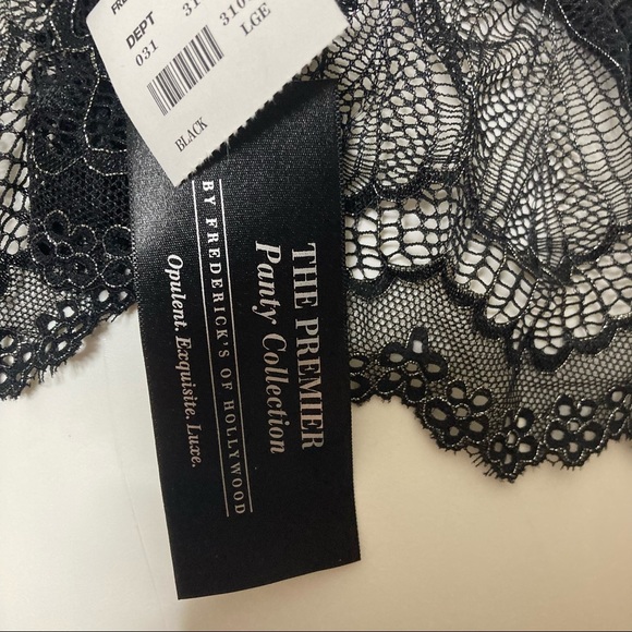 Frederick’s of Hollywood The Premier Panty Collection Black Skirted Thong - Picture 3 of 12